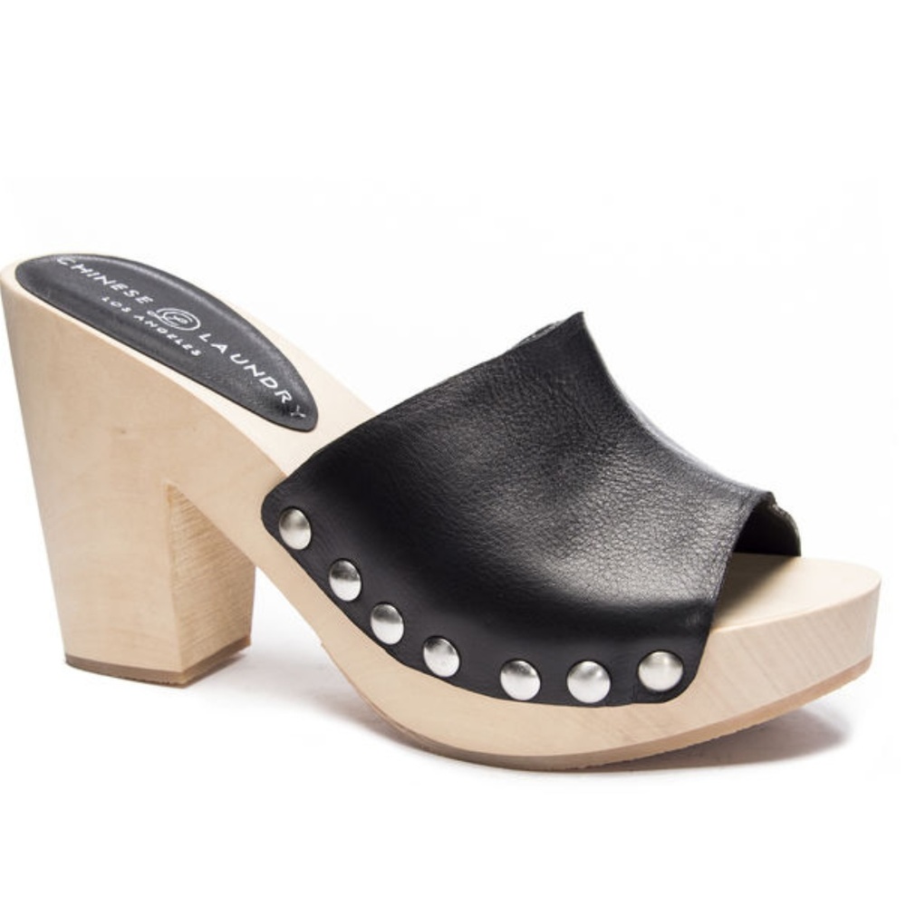 Chinese Laundry Fox Slide Sandal Black Leather